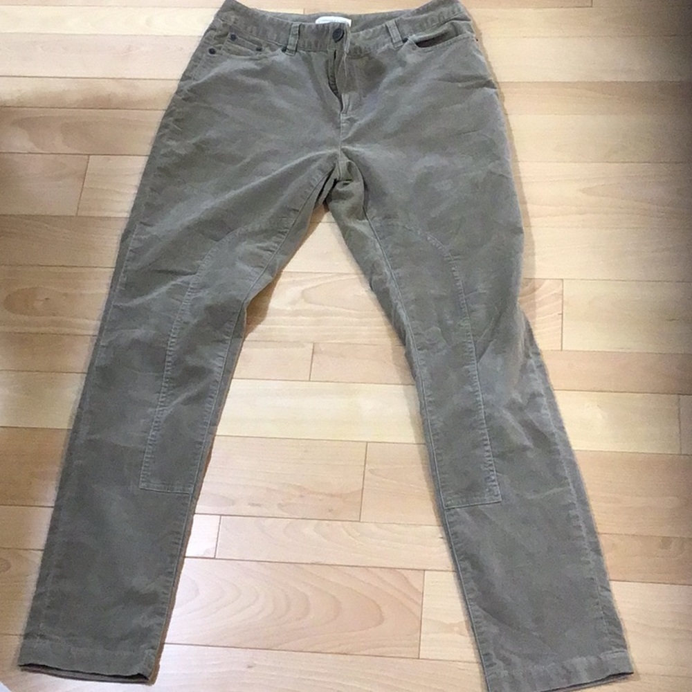 Coldwater creek beige riding style 5 pockets velvet pants -size 8